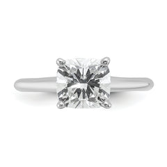 14k Two-tone 2 carat Lab Grown Diamond VS+ F+ Cushion Complete Solitare Engagement Ring