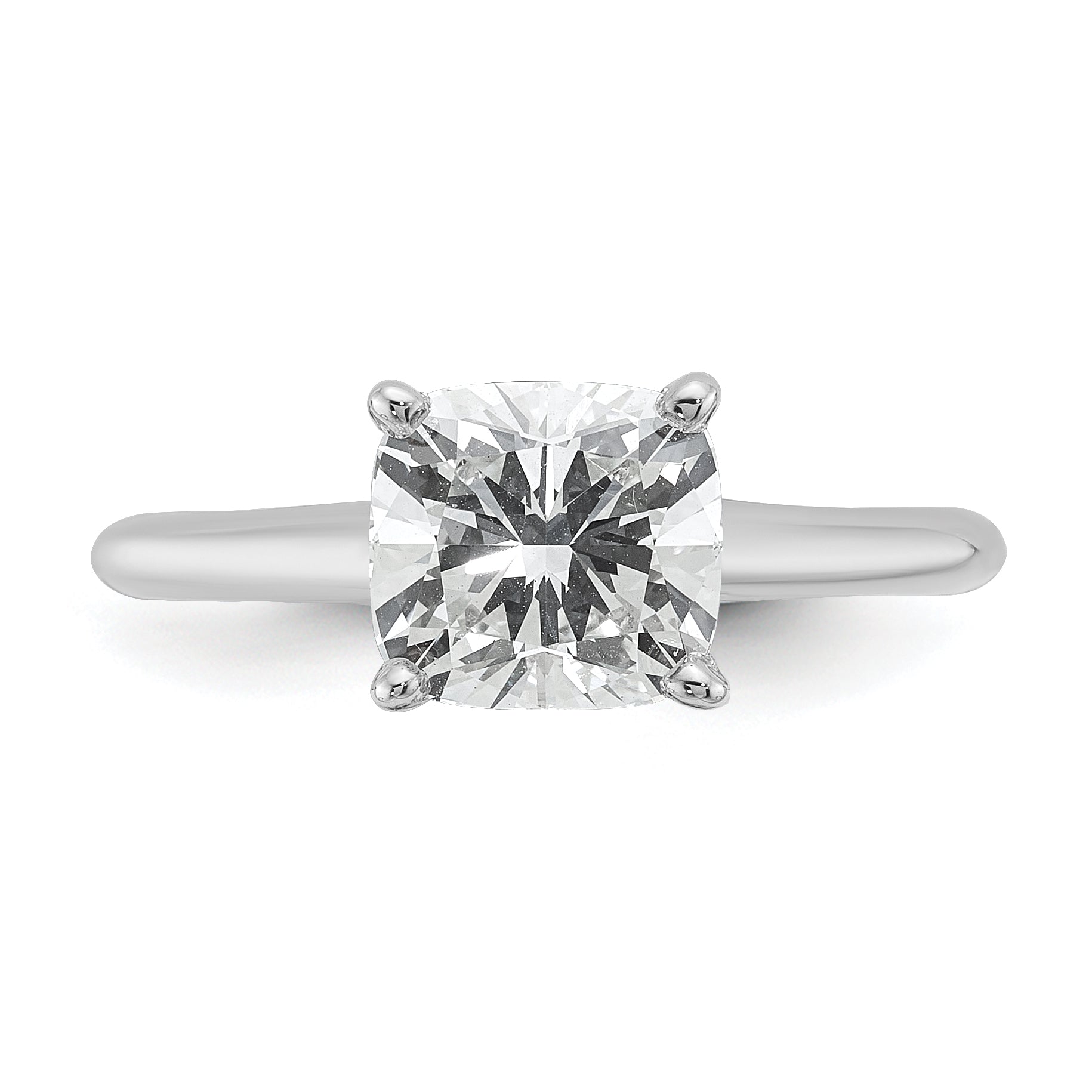14k Two-tone 2 carat Certified Lab Grown Diamond VS+ F+ Cushion Complete Solitare Engagement Ring