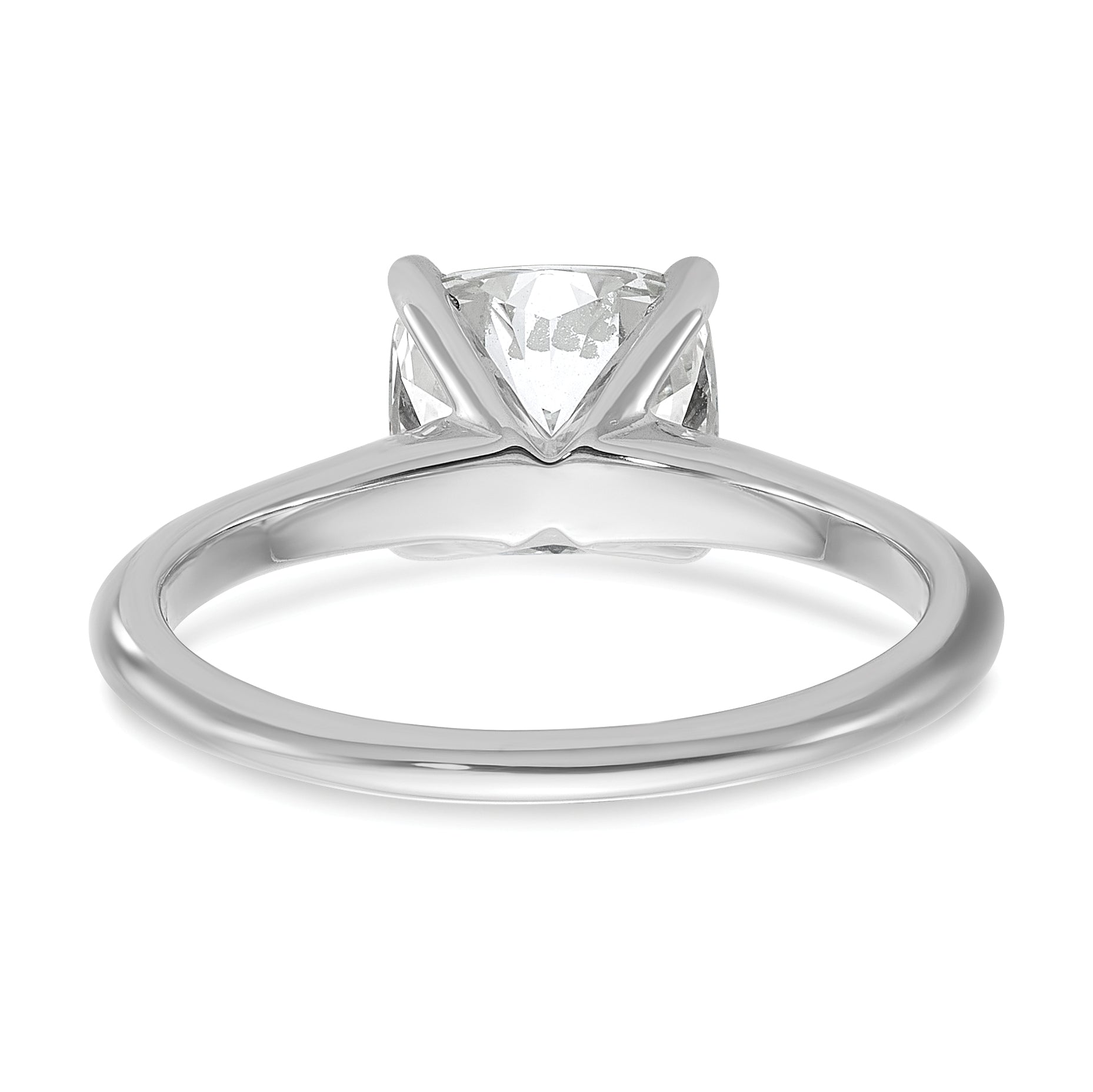 14k Two-tone 2 carat Certified Lab Grown Diamond VS+ F+ Cushion Complete Solitare Engagement Ring