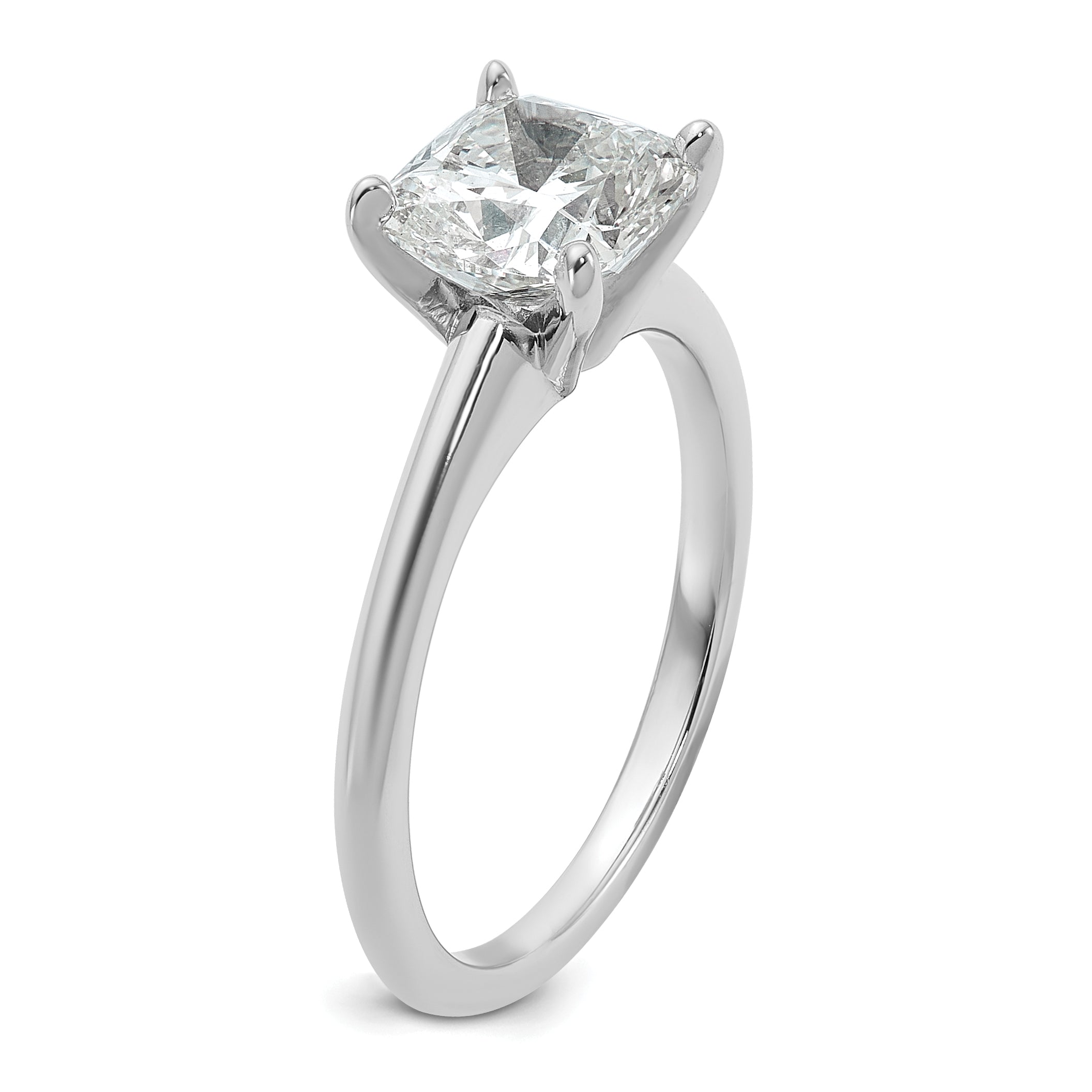 14k Two-tone 2 carat Certified Lab Grown Diamond VS+ F+ Cushion Complete Solitare Engagement Ring
