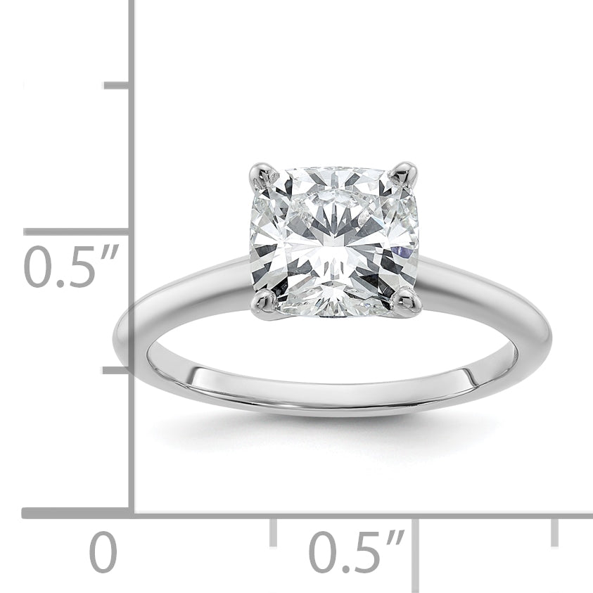 14k Two-tone 2 carat Certified Lab Grown Diamond VS+ F+ Cushion Complete Solitare Engagement Ring