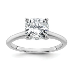 14k Two-tone 2 carat Certified Lab Grown Diamond VS+ F+ Cushion Complete Solitare Engagement Ring