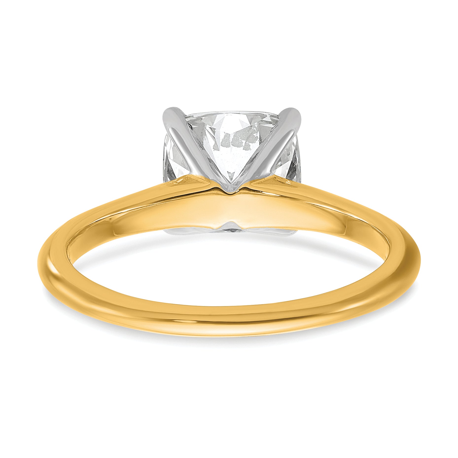 14k White Gold 1 1/2 carat Certified Lab Grown Diamond VS+ F+ Cushion Complete Solitare Engagement Ring