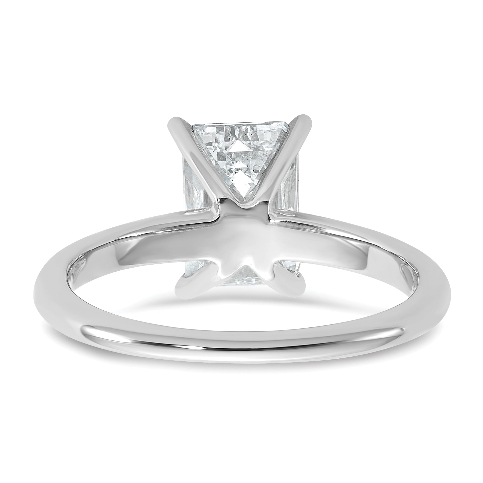 14k White Gold 2 carat Certified Lab Grown Diamond VS+ F+ Emerald Solitare Complete Engagement Ring