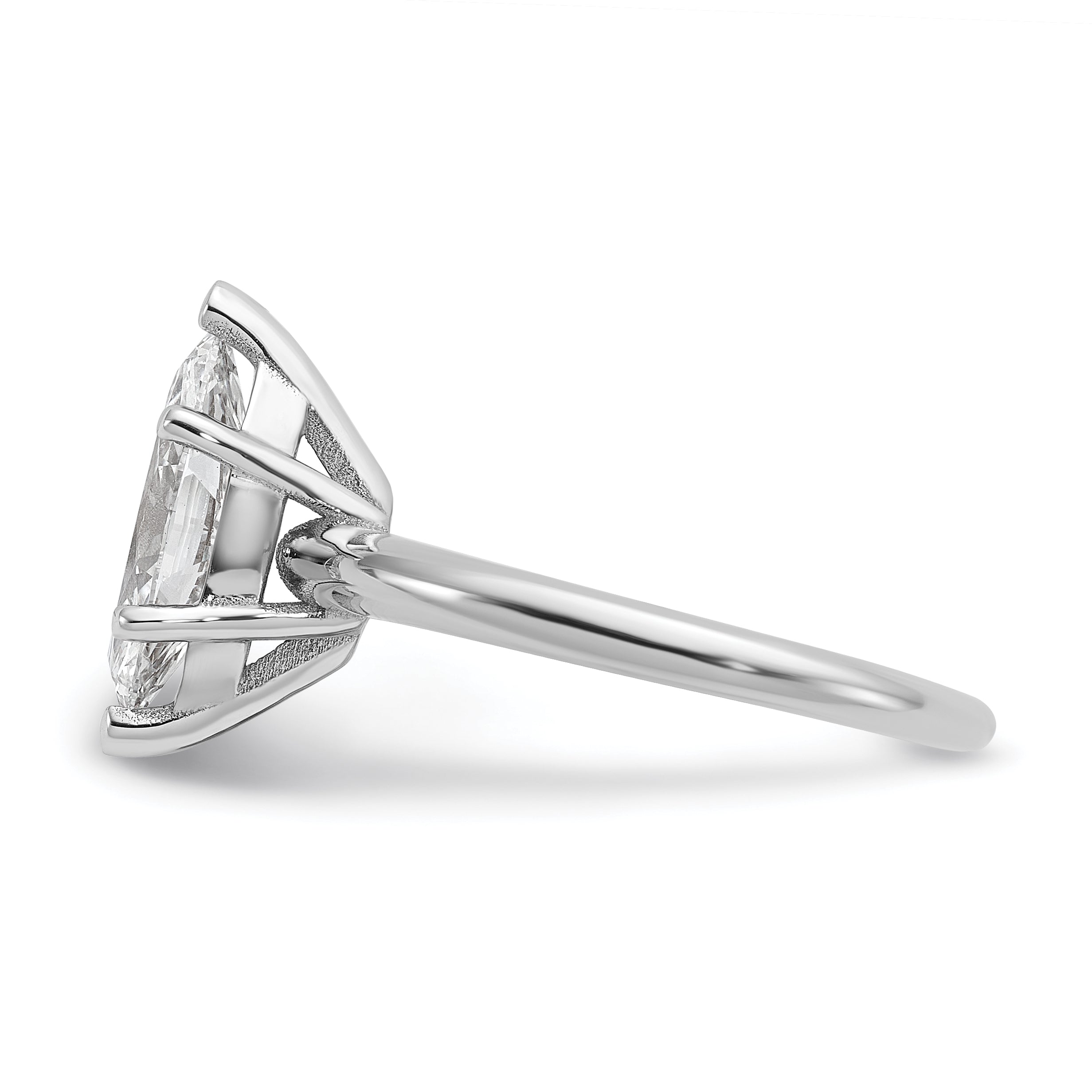 14k White Gold 2 carat Certified Lab Grown Diamond VS+ F+ Marquise Solitare Complete Engagement Ring