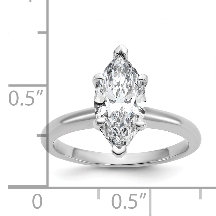 14k White Gold 2 carat Certified Lab Grown Diamond VS+ F+ Marquise Solitare Complete Engagement Ring