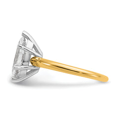 14k Two-tone 2 carat Certified Lab Grown Diamond VS+ F+ Marquise Solitare Complete Engagement Ring
