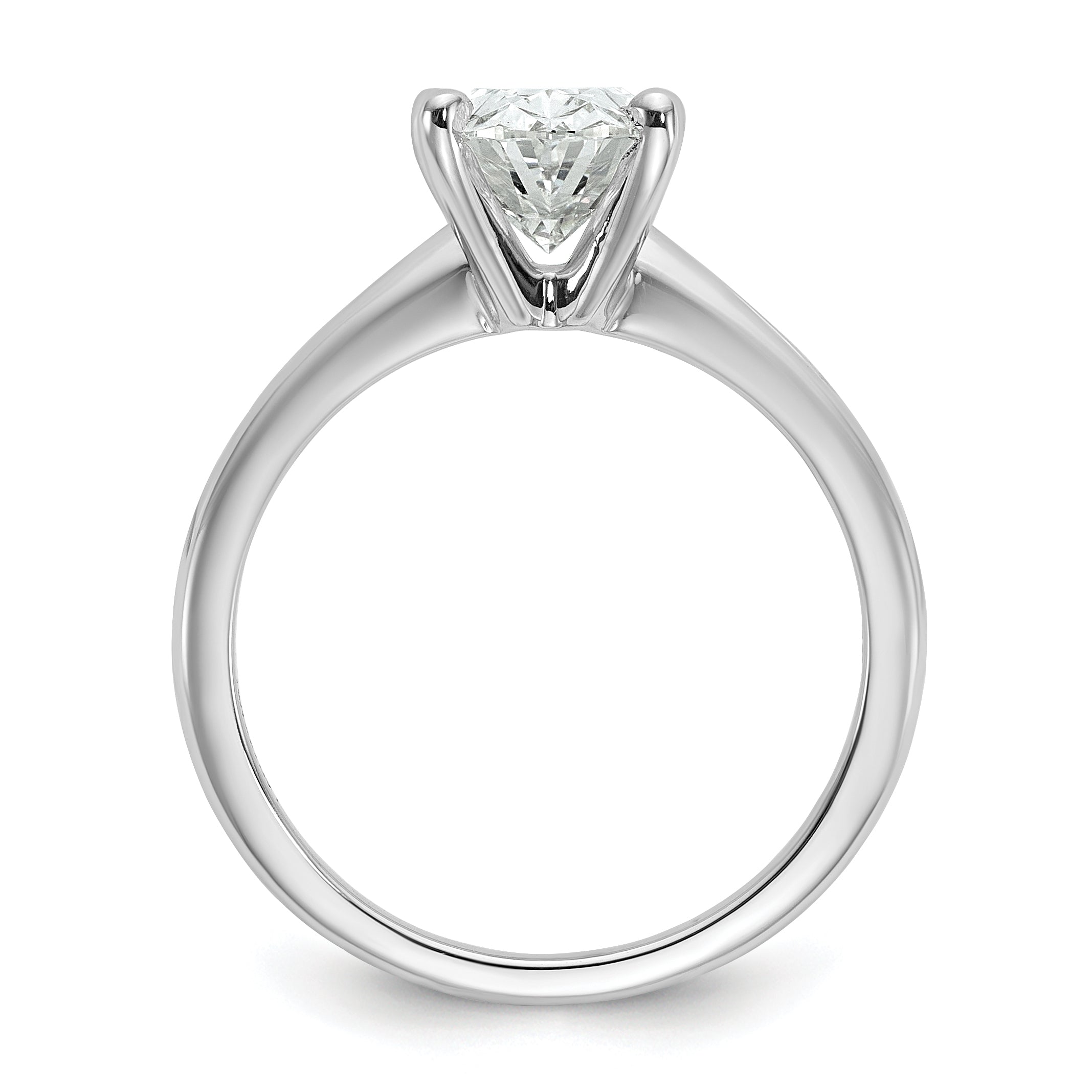 14k White Gold 2 carat Lab Grown Diamond VS+ F+ Oval Complete Solitaire Engagement Ring