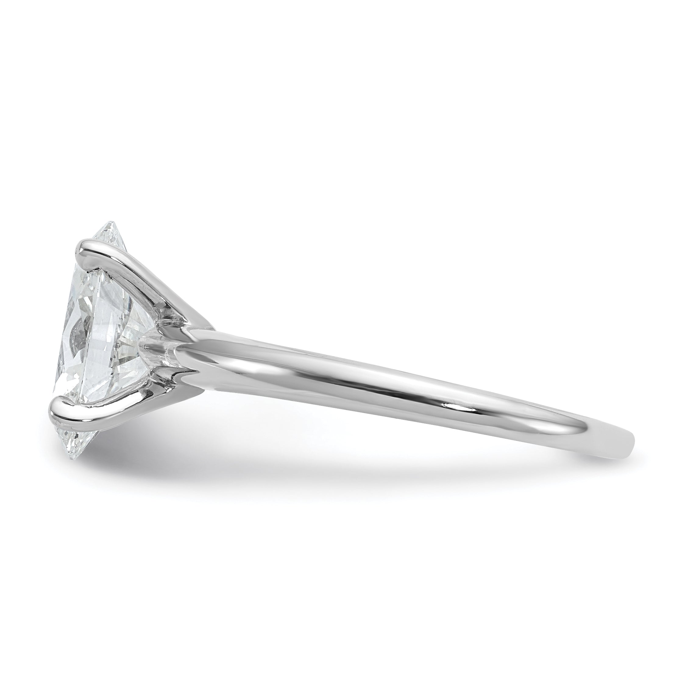 14k White Gold 2 carat Lab Grown Diamond VS+ F+ Oval Complete Solitaire Engagement Ring