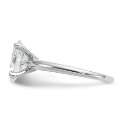 14k White Gold 2 carat Lab Grown Diamond VS+ F+ Oval Complete Solitaire Engagement Ring