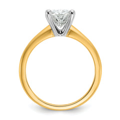 14k Two-Tone 2 carat Certified Lab Grown Diamond VS+ F+ Oval Complete Solitaire Engagement Ring