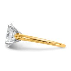 14k Two-Tone 2 carat Certified Lab Grown Diamond VS+ F+ Oval Complete Solitaire Engagement Ring