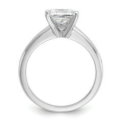 14k White Gold 2 carat Lab Grown Diamond VS+ F+ Princess Complete Solitare Engagement Ring