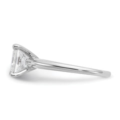 14k White Gold 2 carat Certified Lab Grown Diamond VS+ F+ Princess Complete Solitare Engagement Ring