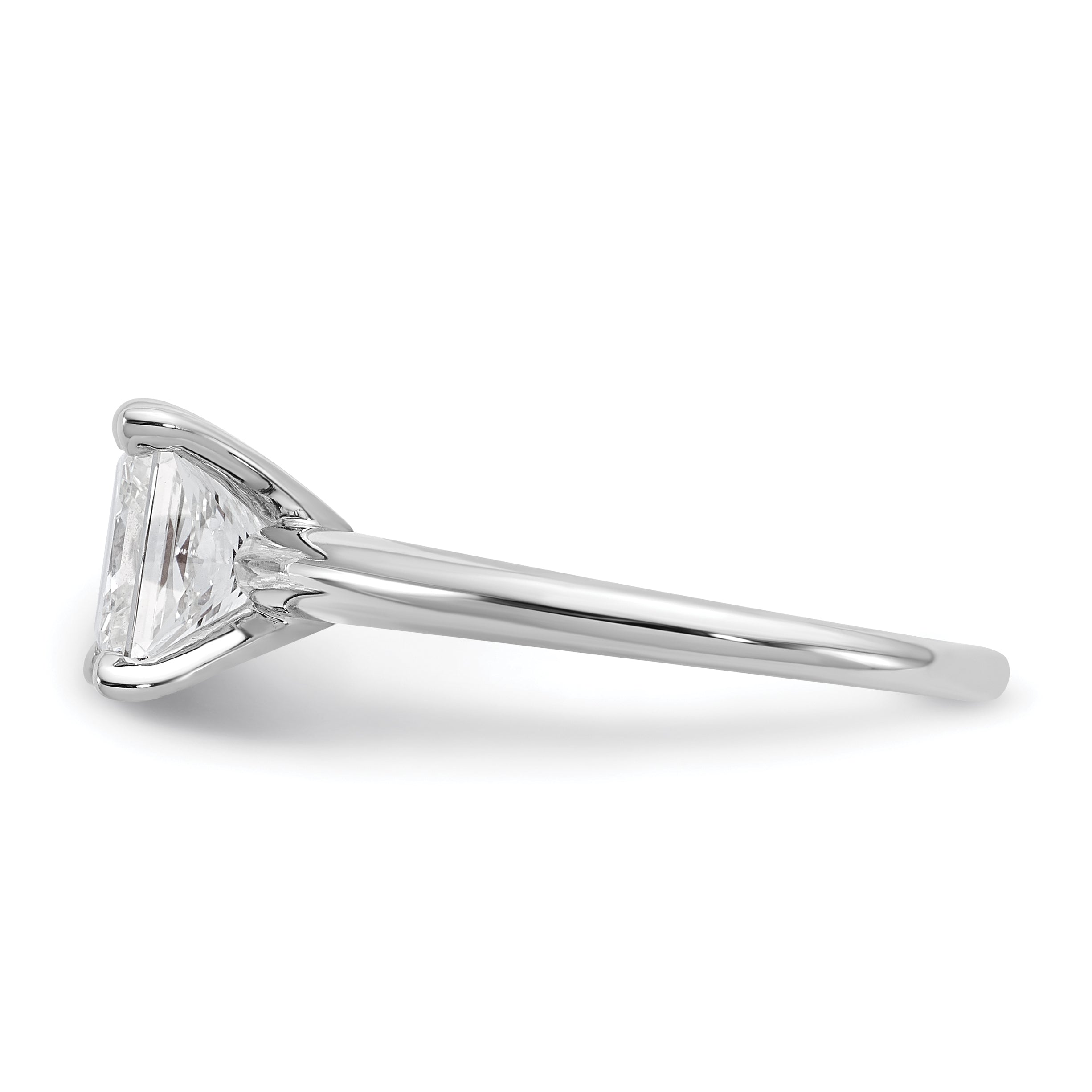 14k White Gold 2 carat Lab Grown Diamond VS+ F+ Princess Complete Solitare Engagement Ring
