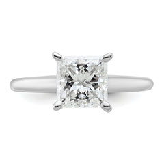 14k White Gold 2 carat Lab Grown Diamond VS+ F+ Princess Complete Solitare Engagement Ring