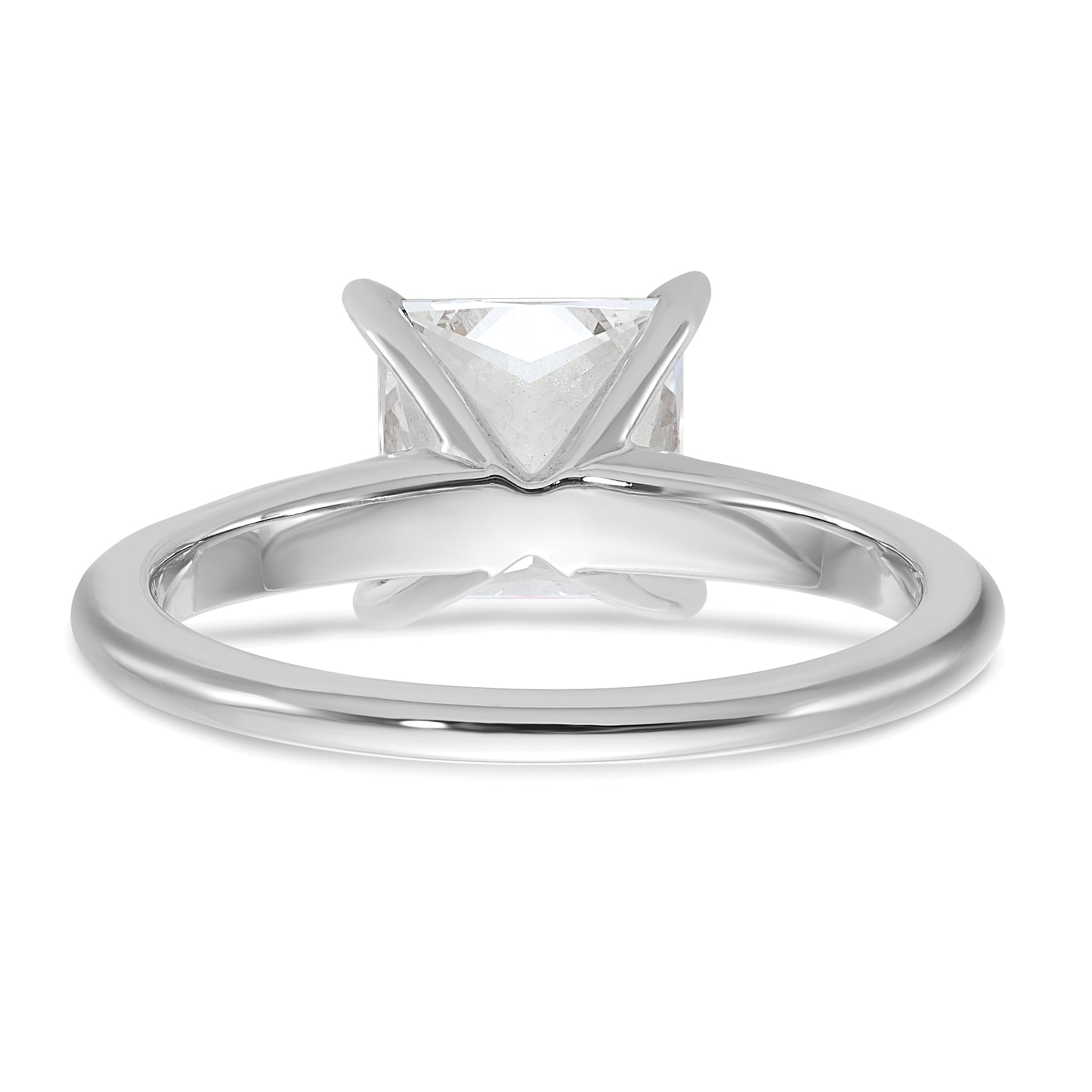 14k White Gold 2 carat Certified Lab Grown Diamond VS+ F+ Princess Complete Solitare Engagement Ring
