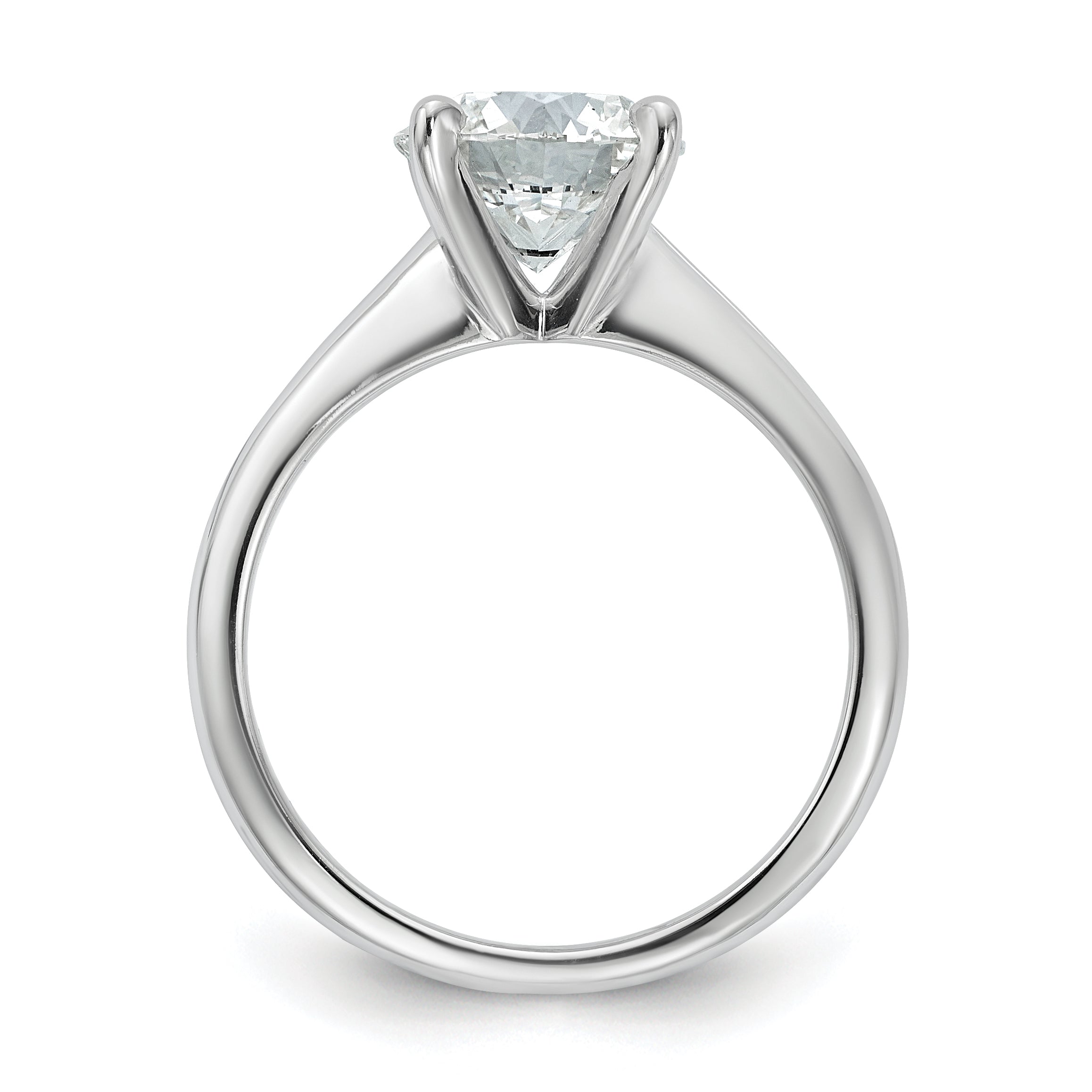 14k White Gold 2 carat Certified Lab Grown Diamond VS+ F+ Round Complete Solitaire Engagement Ring