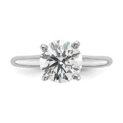 14k White Gold 2 carat Certified Lab Grown Diamond VS+ F+ Round Complete Solitaire Engagement Ring