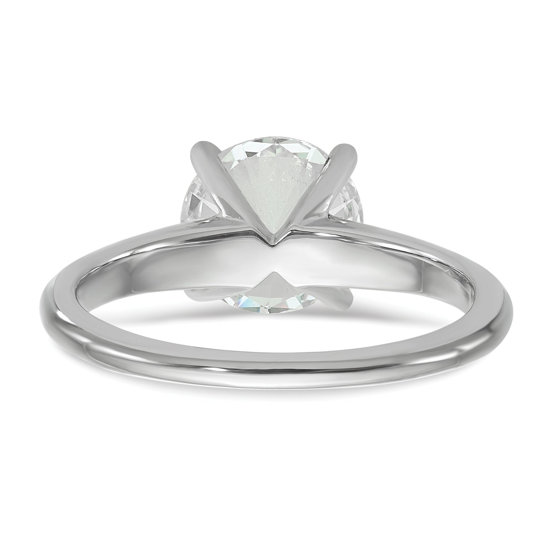 14k White Gold 2 carat Certified Lab Grown Diamond VS+ F+ Round Complete Solitaire Engagement Ring