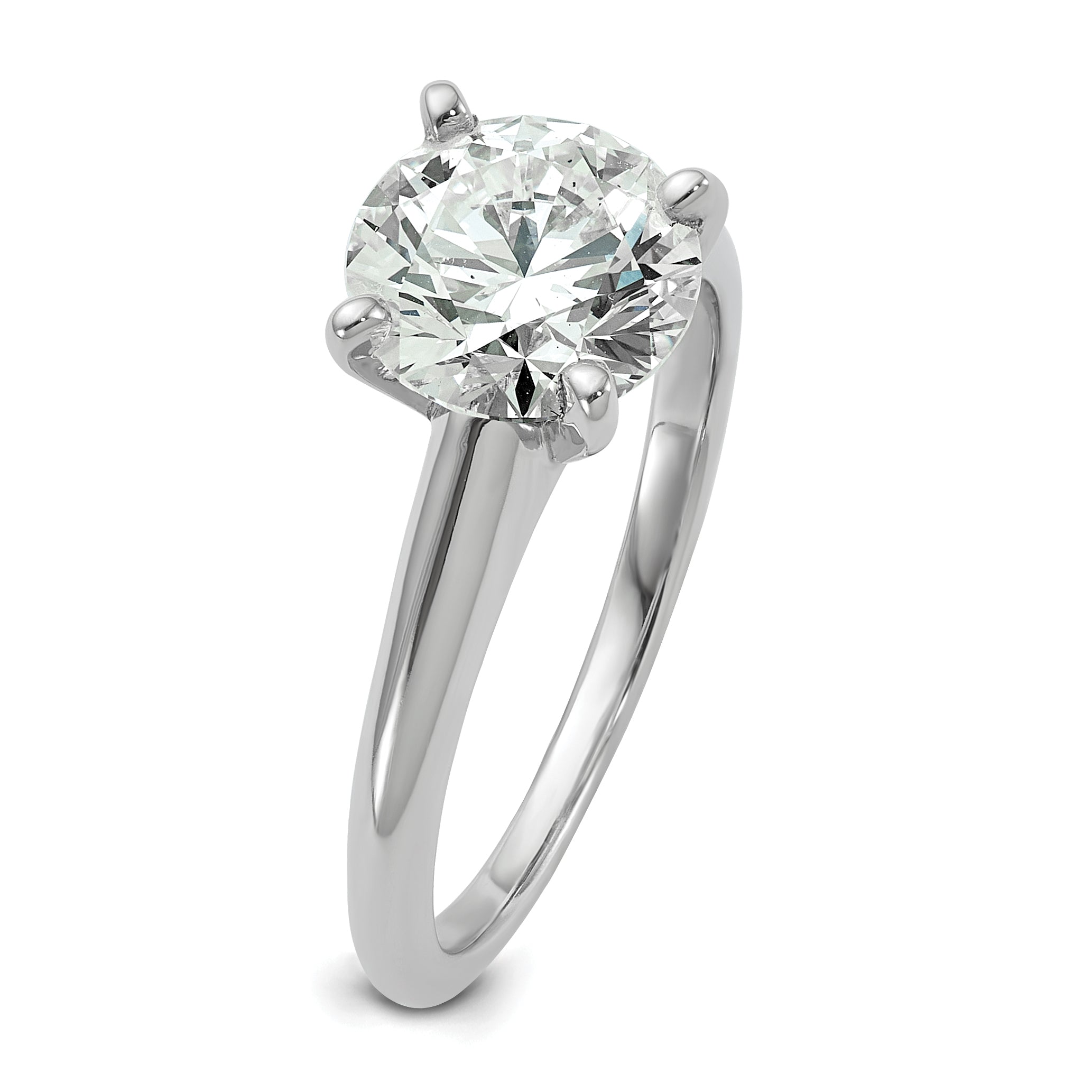 14k White Gold 2 carat Certified Lab Grown Diamond VS+ F+ Round Complete Solitaire Engagement Ring
