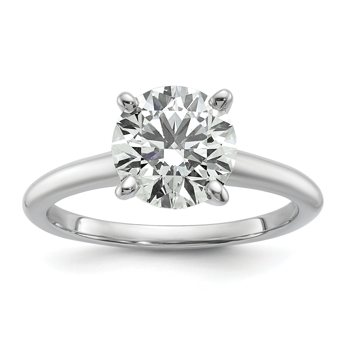 14k White Gold 2 carat Certified Lab Grown Diamond VS+ F+ Round Complete Solitaire Engagement Ring