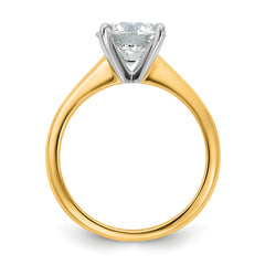 14k Two-Tone 2 carat Lab Grown Diamond VS+ F+ Round Complete Solitaire Engagement Ring