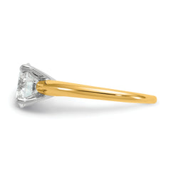 14k Two-Tone 2 carat Certified Lab Grown Diamond VS+ F+ Round Complete Solitaire Engagement Ring