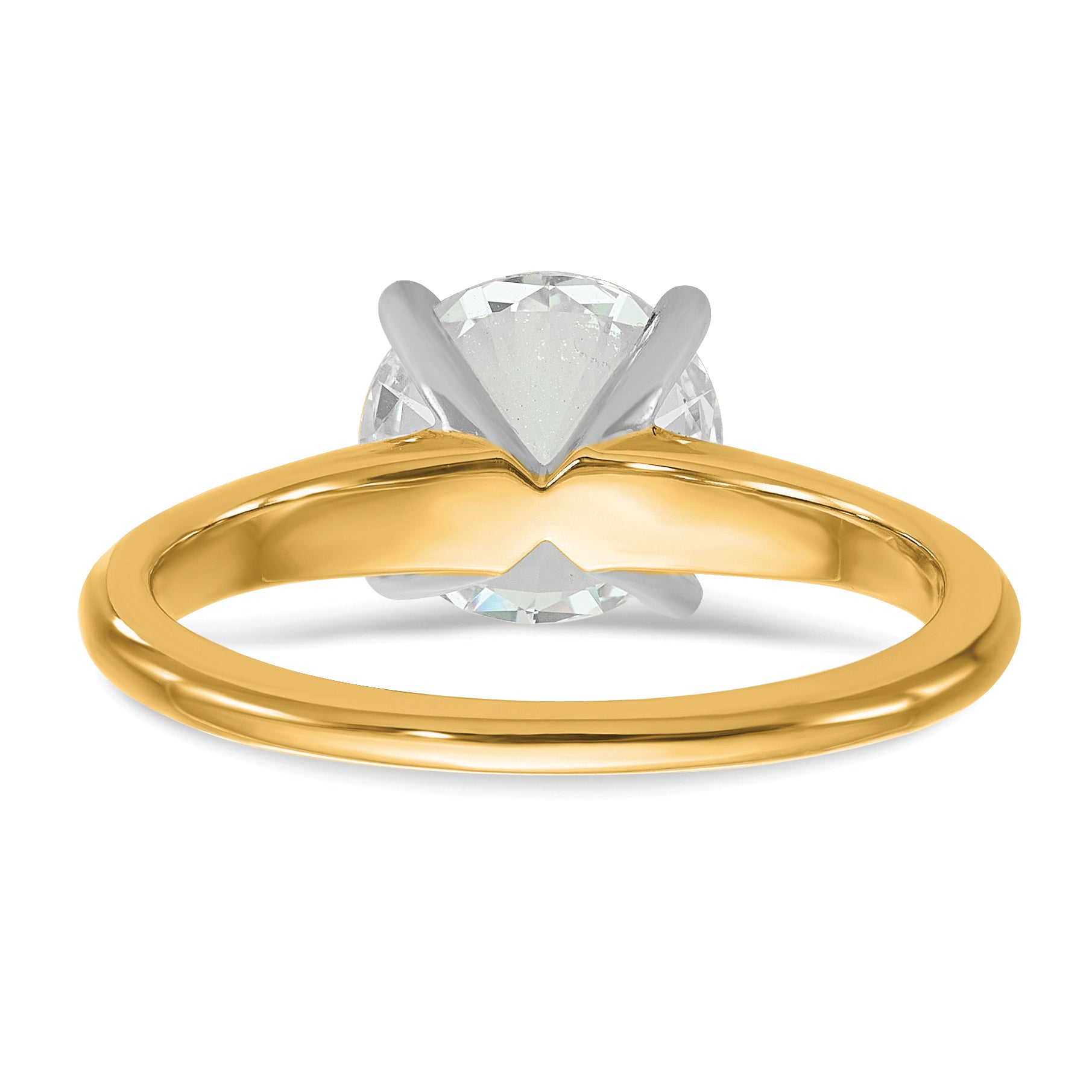 14k Two-Tone 2 carat Certified Lab Grown Diamond VS+ F+ Round Complete Solitaire Engagement Ring
