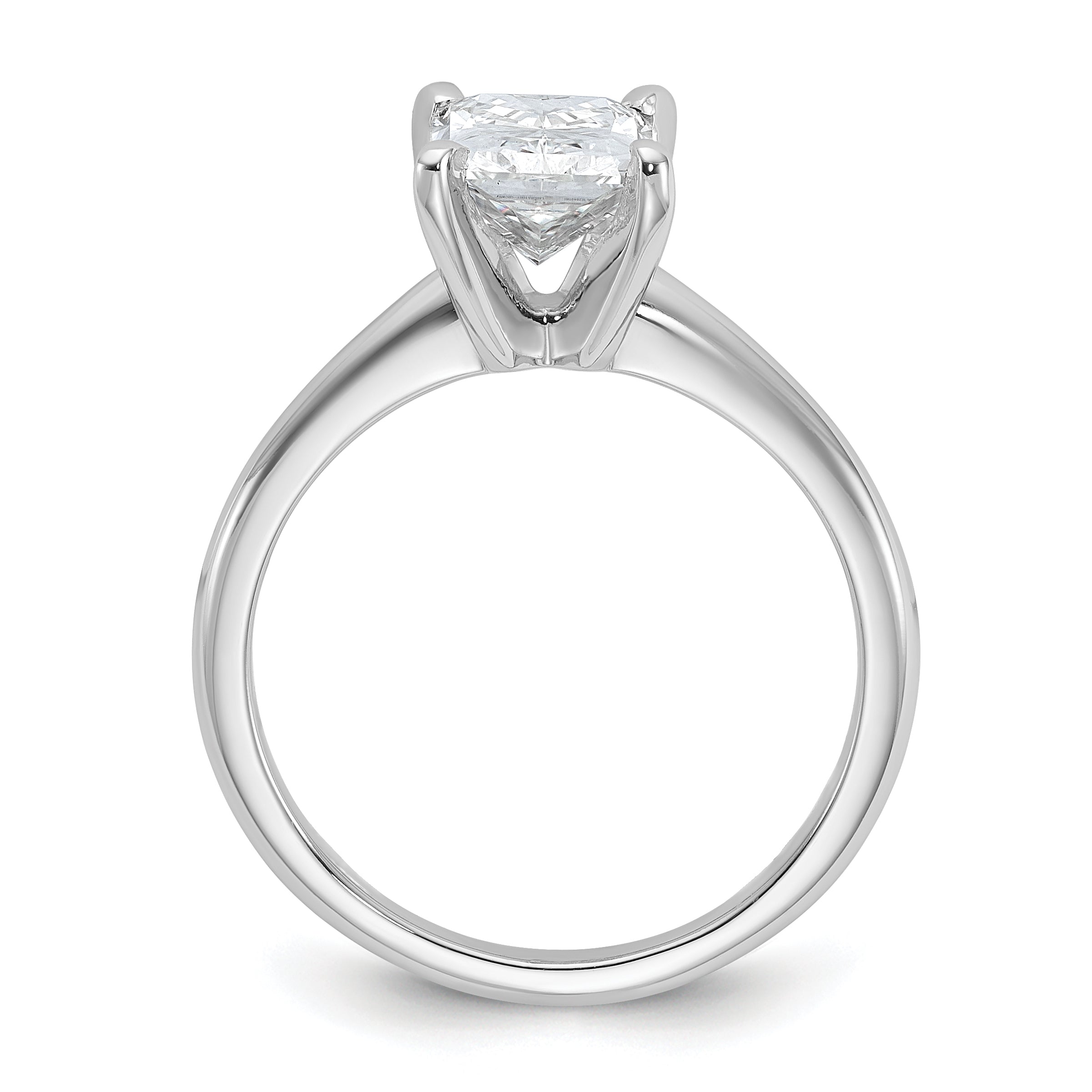 14k White Gold 2 carat Lab Grown Diamond VS+ F+ Radiant Solitare Complete Engagement Ring