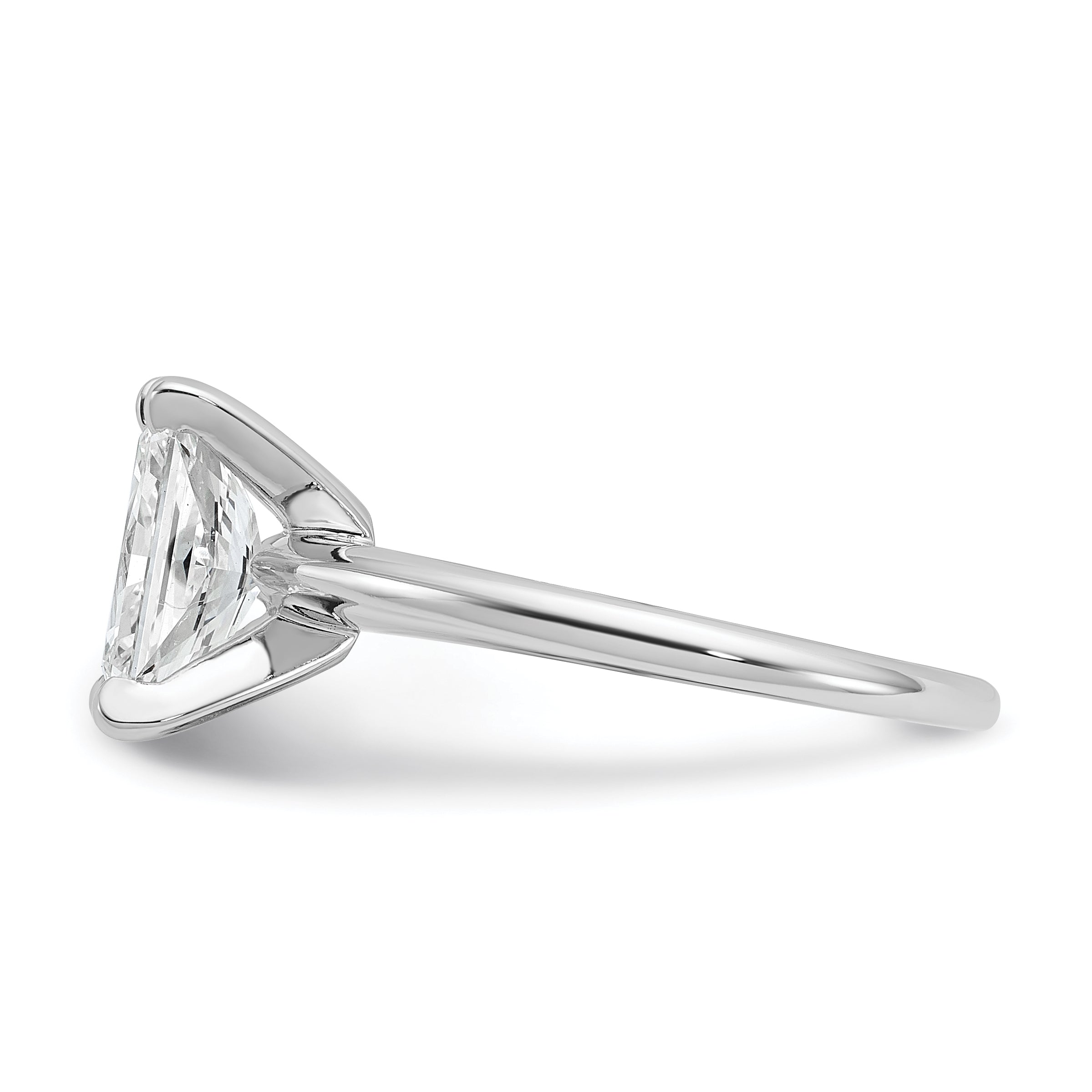 14k White Gold 2 carat Certified Lab Grown Diamond VS+ F+ Radiant Solitare Complete Engagement Ring