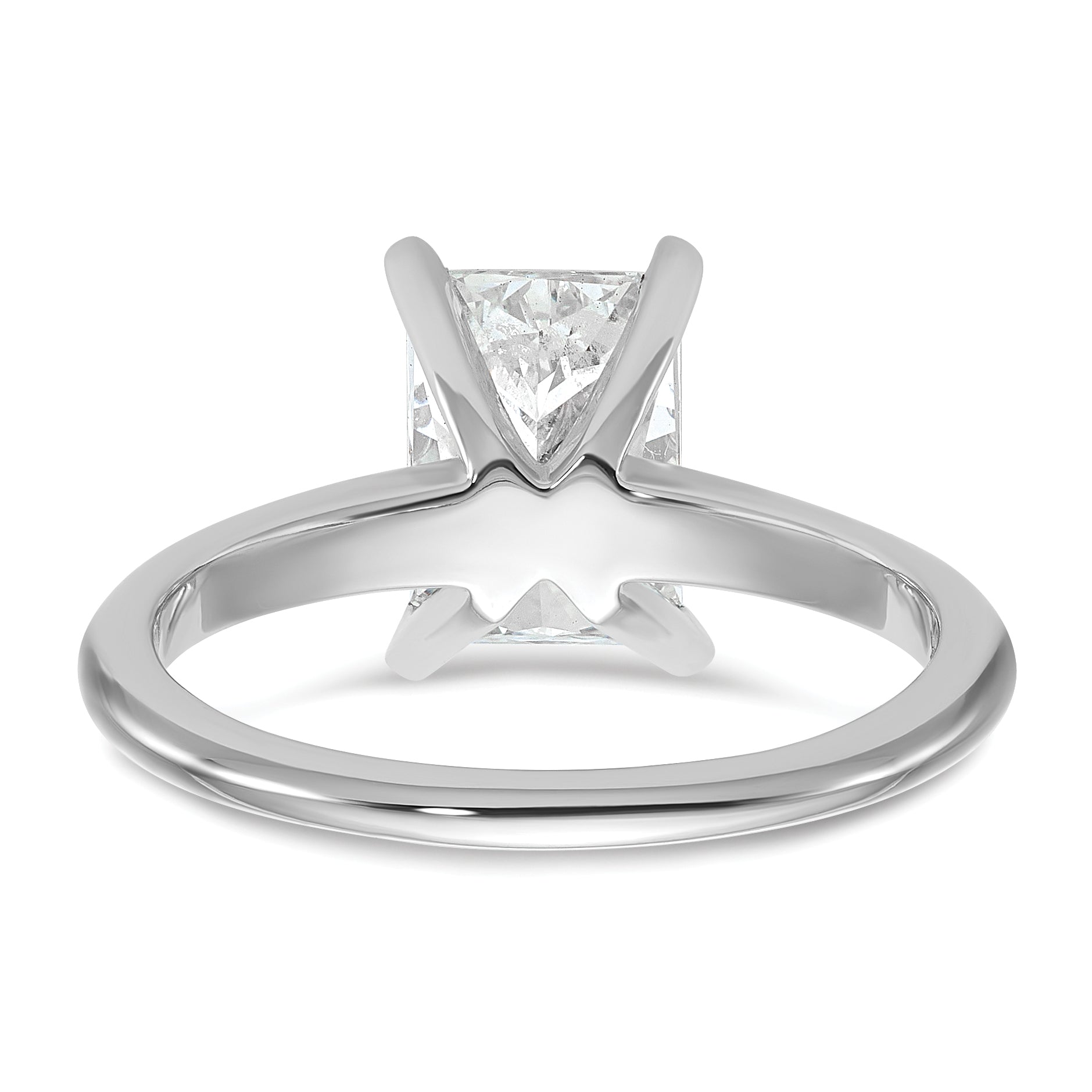 14k White Gold 2 carat Lab Grown Diamond VS+ F+ Radiant Solitare Complete Engagement Ring