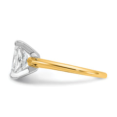 14k Two-tone 2 carat Lab Grown Diamond VS+ F+ Radiant Solitare Complete Engagement Ring