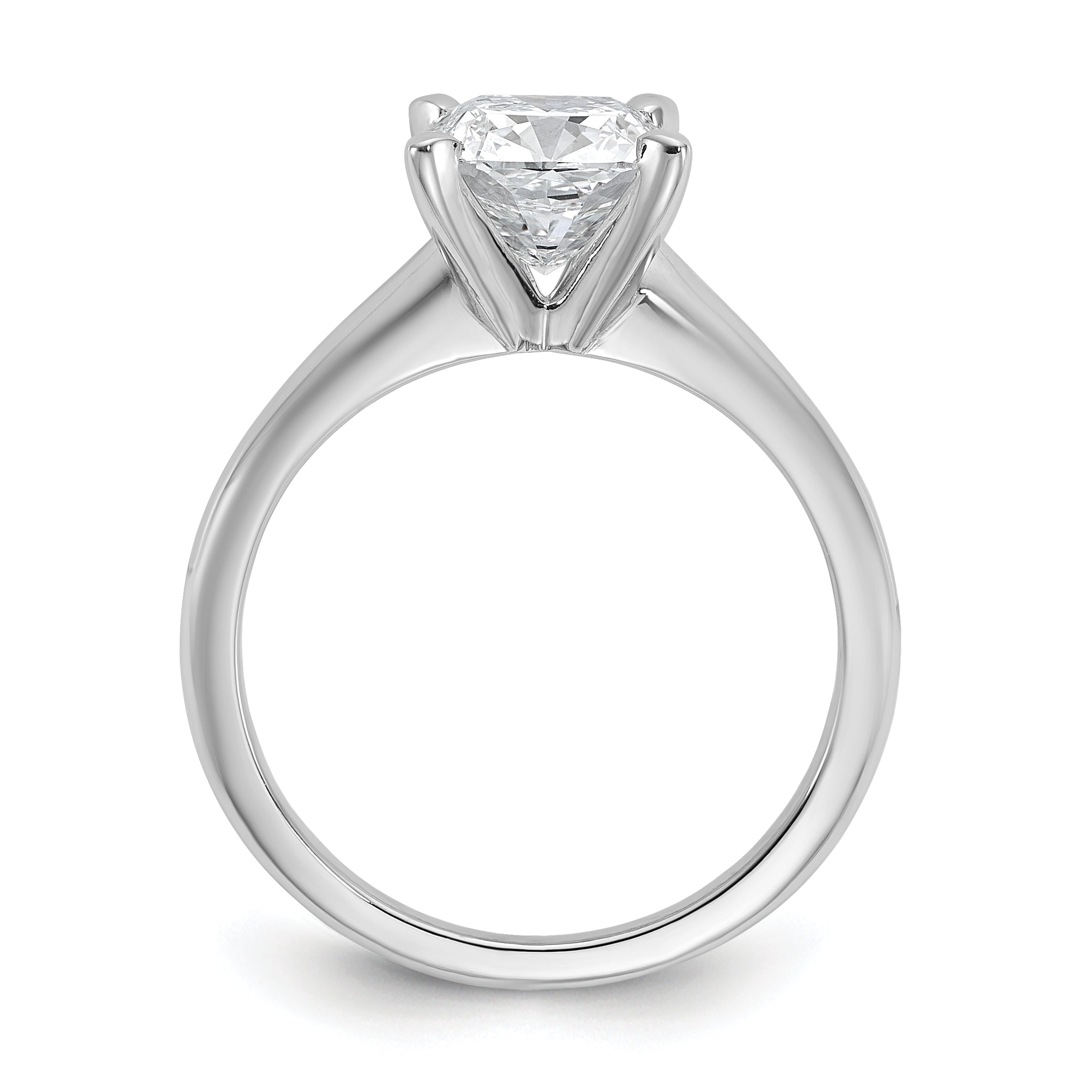 14k Two-tone 2 1/2 carat Certified Lab Grown Diamond VS+ F+ Cushion Complete Solitare Engagement Ring