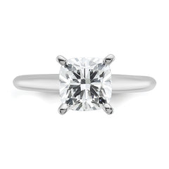 14k Two-tone 2 1/2 carat Certified Lab Grown Diamond VS/SI+ G+ Cushion Complete Solitare Engagement Ring
