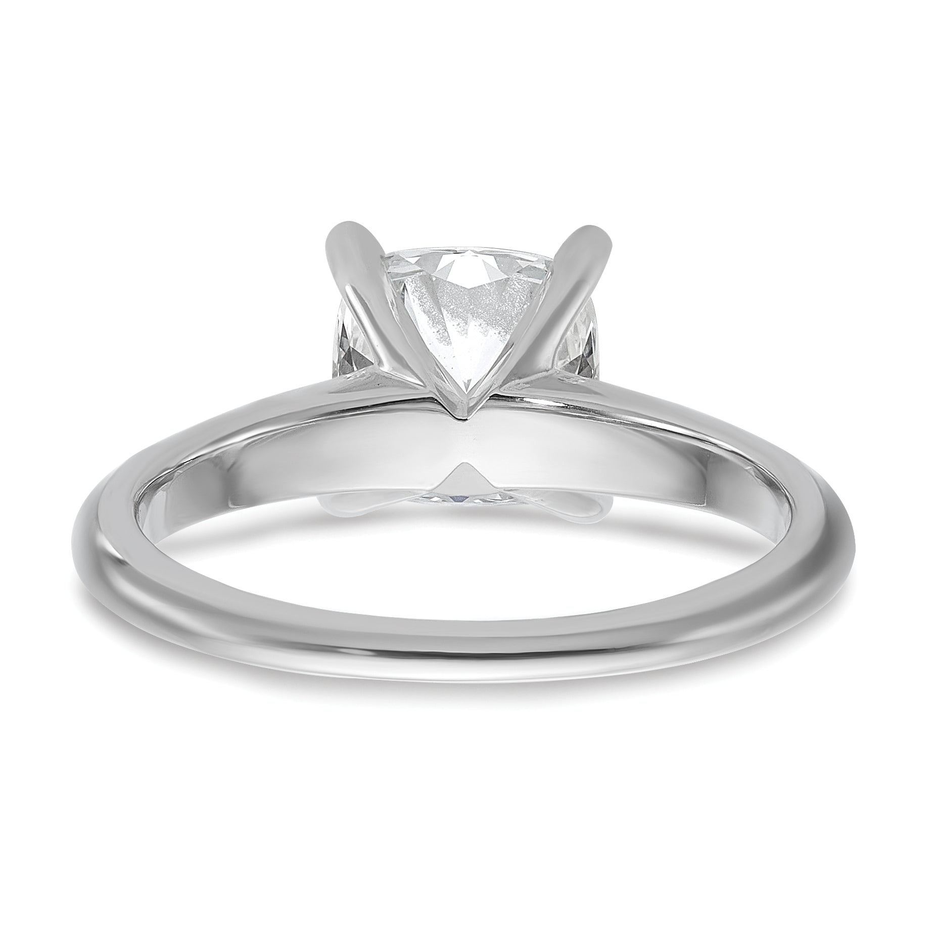 14k Two-tone 2 1/2 carat Certified Lab Grown Diamond VS+ F+ Cushion Complete Solitare Engagement Ring