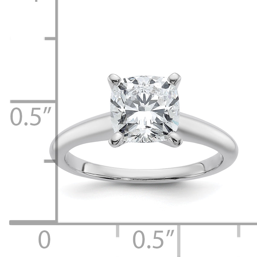 14k Two-tone 2 1/2 carat Certified Lab Grown Diamond VS+ F+ Cushion Complete Solitare Engagement Ring