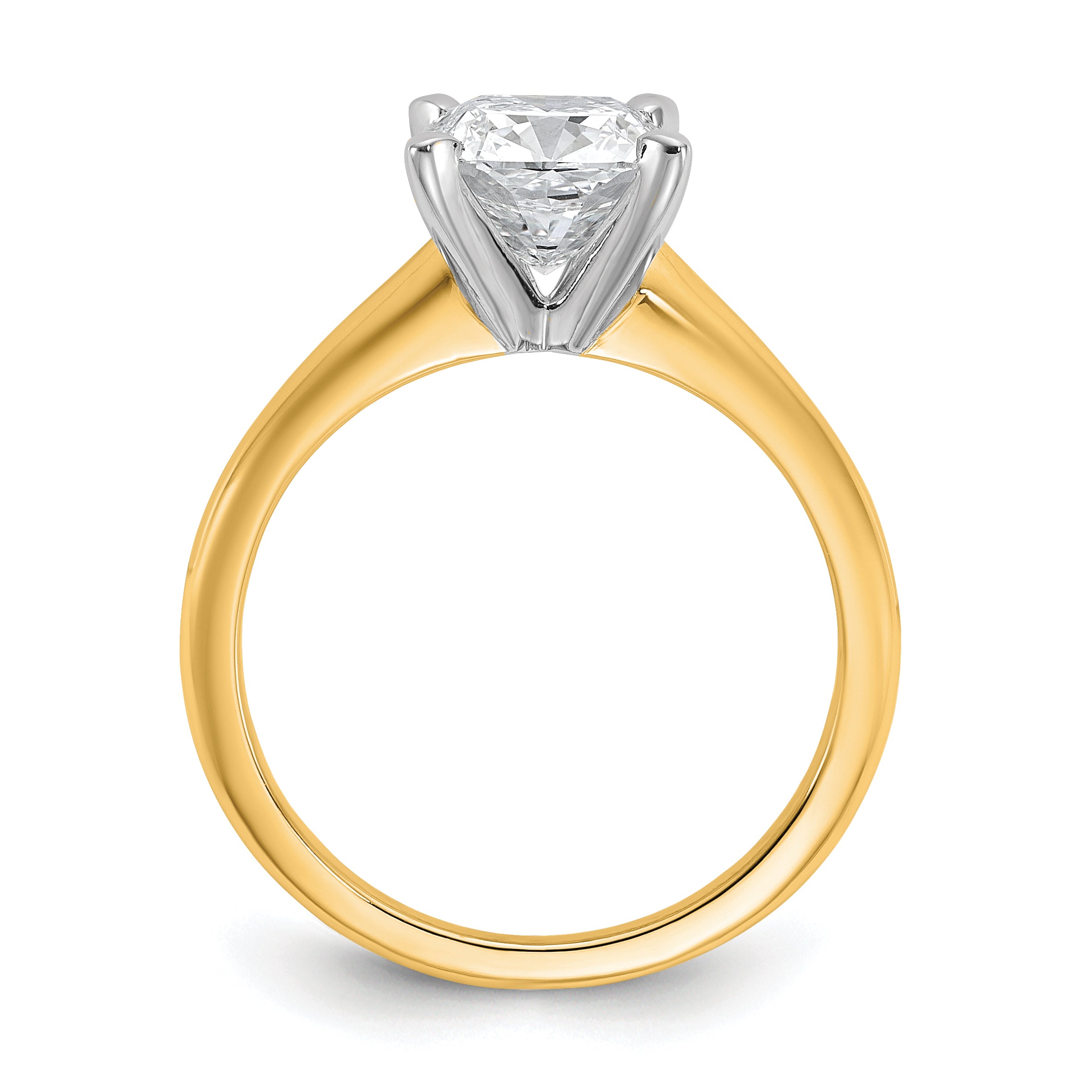 14k White Gold 2 carat Certified Lab Grown Diamond VS+ F+ Cushion Complete Solitare Engagement Ring