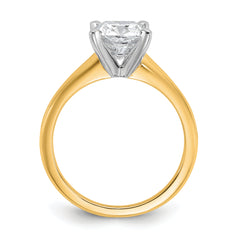 14k White Gold 2 carat Certified Lab Grown Diamond VS+ F+ Cushion Complete Solitare Engagement Ring