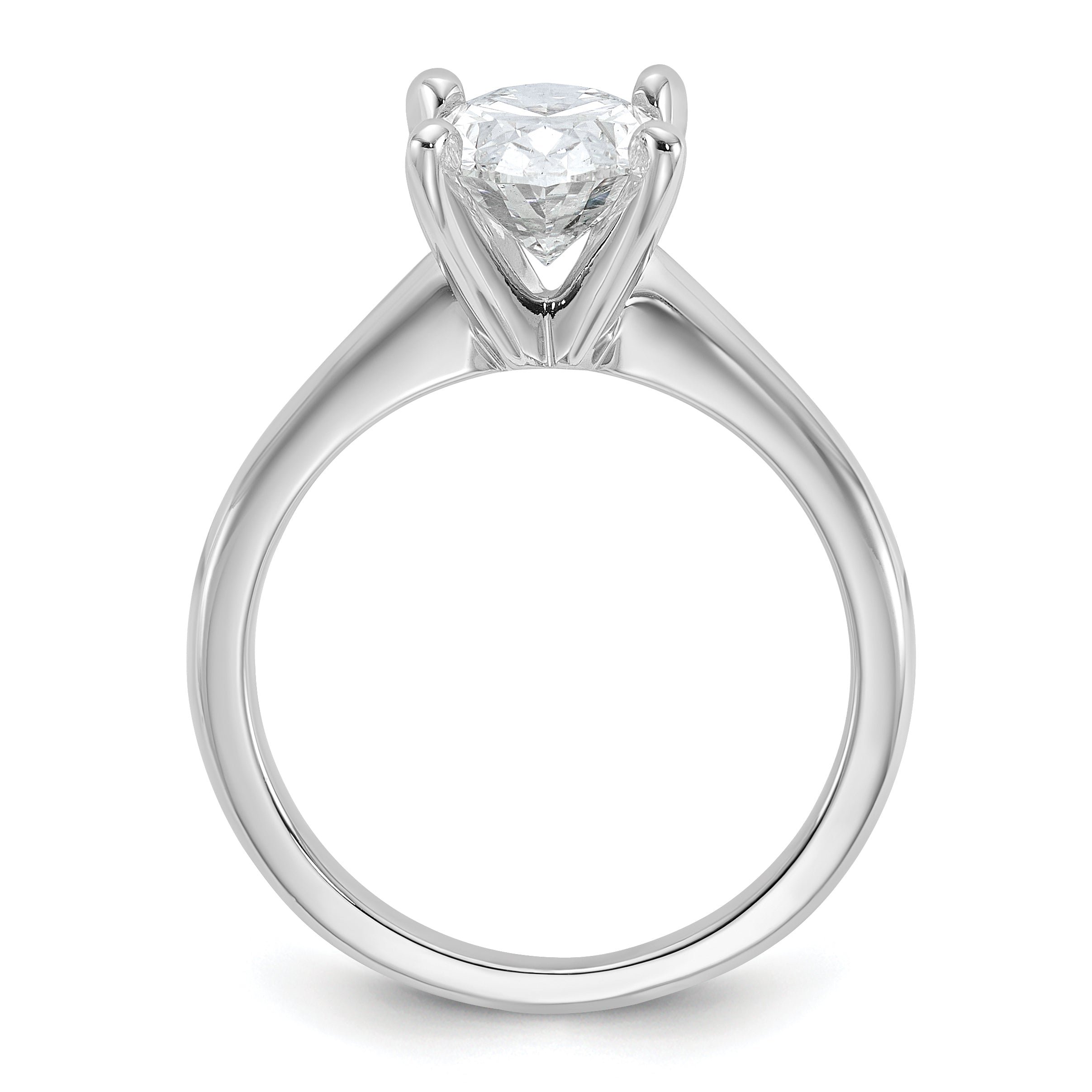 14k White Gold 2 1/4 carat Certified Lab Grown Diamond VS+ F+ Oval Complete Solitaire Engagement Ring