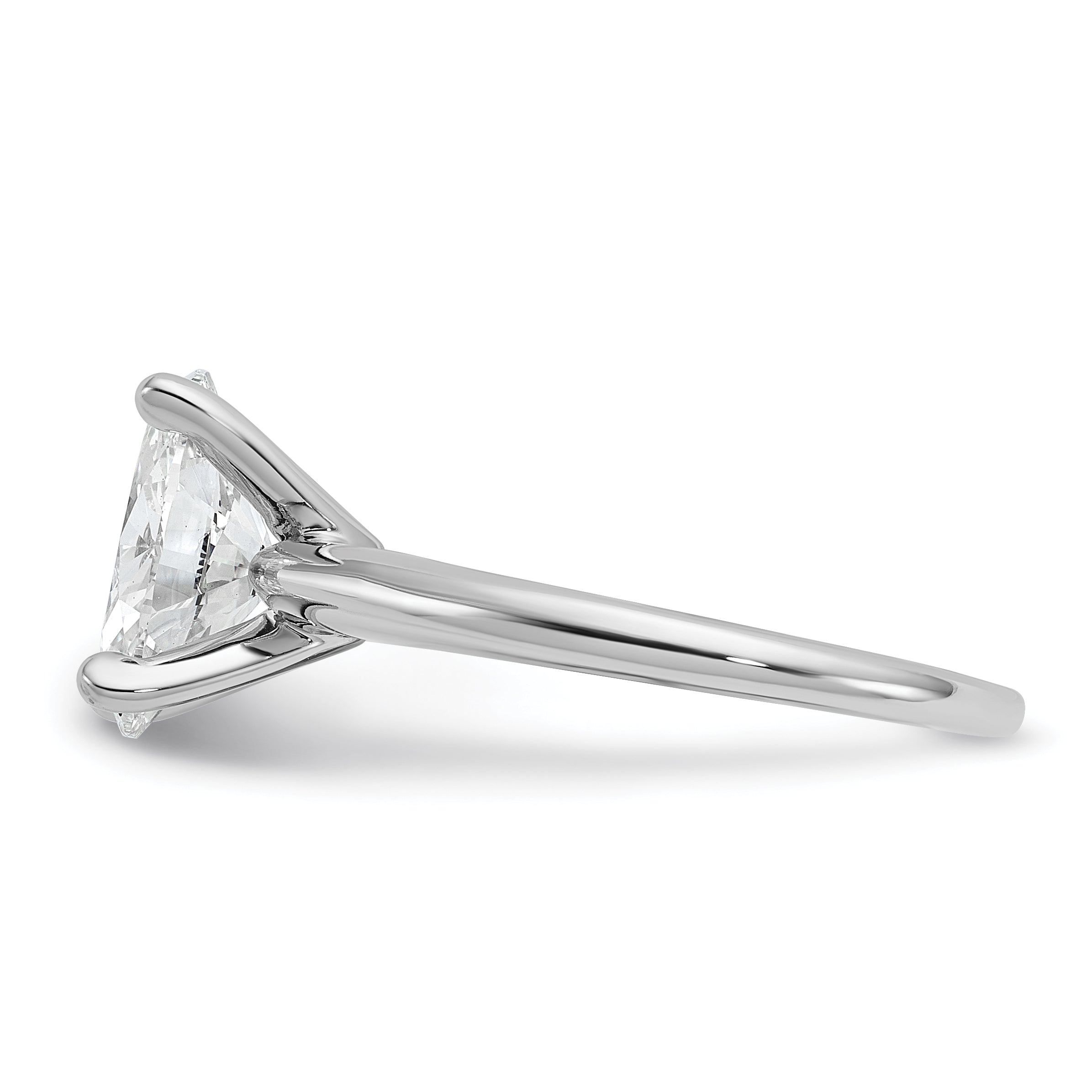 14k White Gold 2 1/4 carat Certified Lab Grown Diamond VS+ F+ Oval Complete Solitaire Engagement Ring