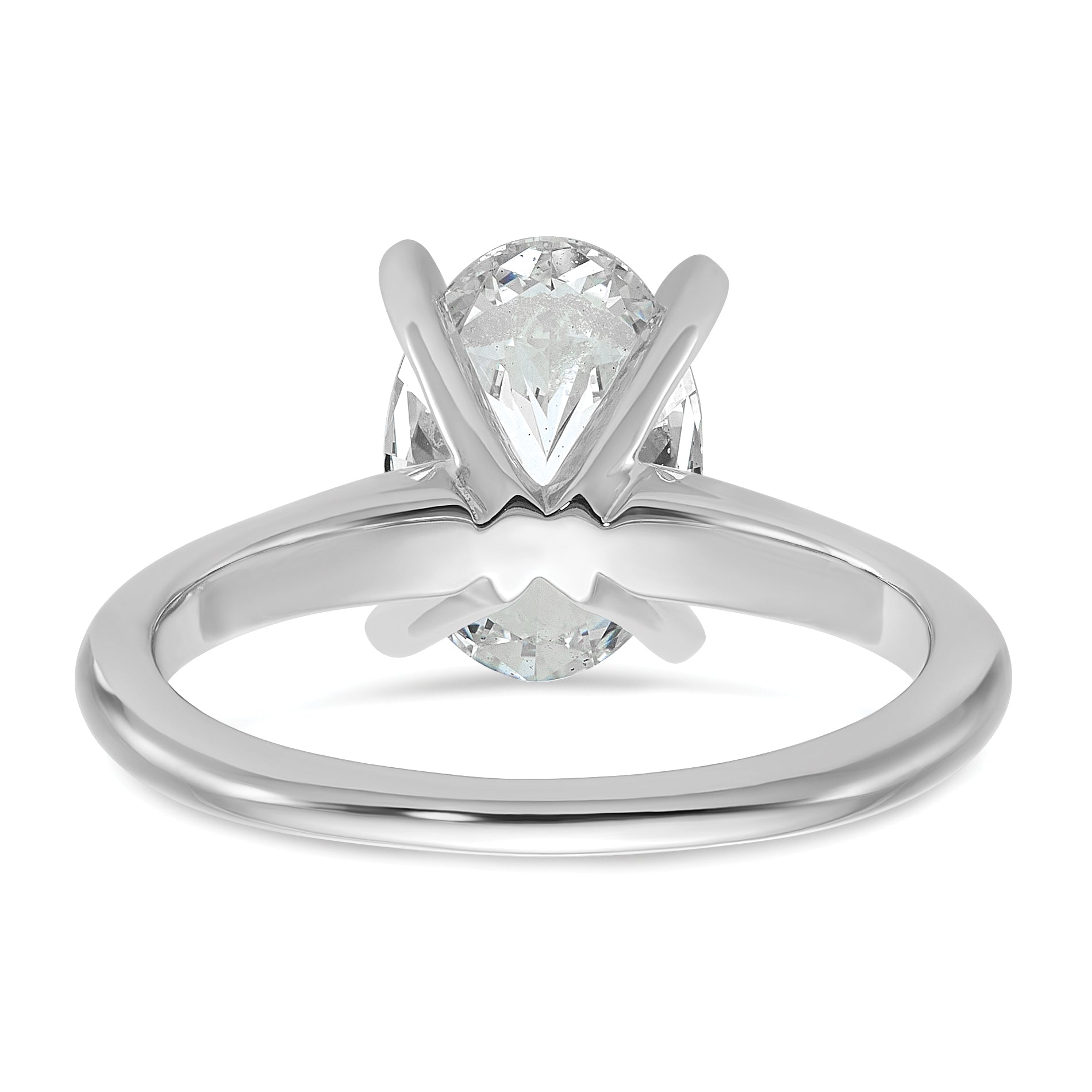14k White Gold 2 1/4 carat Certified Lab Grown Diamond VS+ F+ Oval Complete Solitaire Engagement Ring