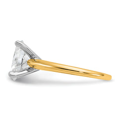 14k Two-Tone 2 1/4 carat Certified Lab Grown Diamond VS+ F+ Oval Complete Solitaire Engagement Ring