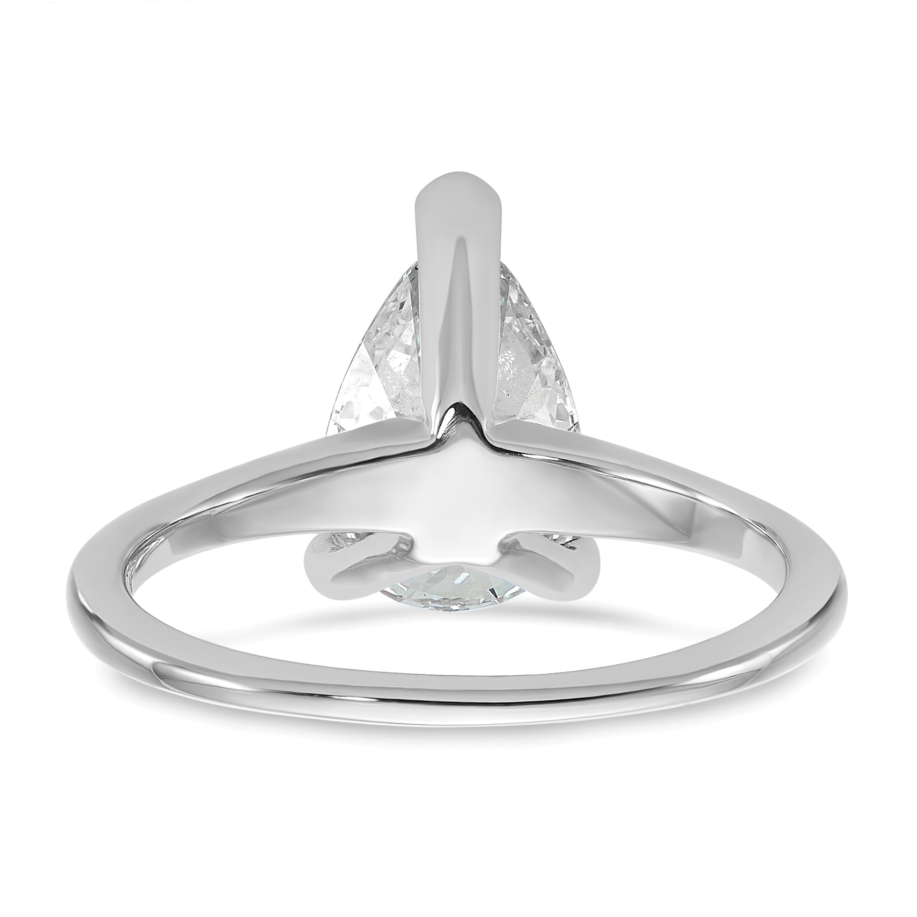 14k White Gold 2 1/4 carat Certified Lab Grown Diamond VS/SI+ G+ Pear Solitare Complete Engagement Ring