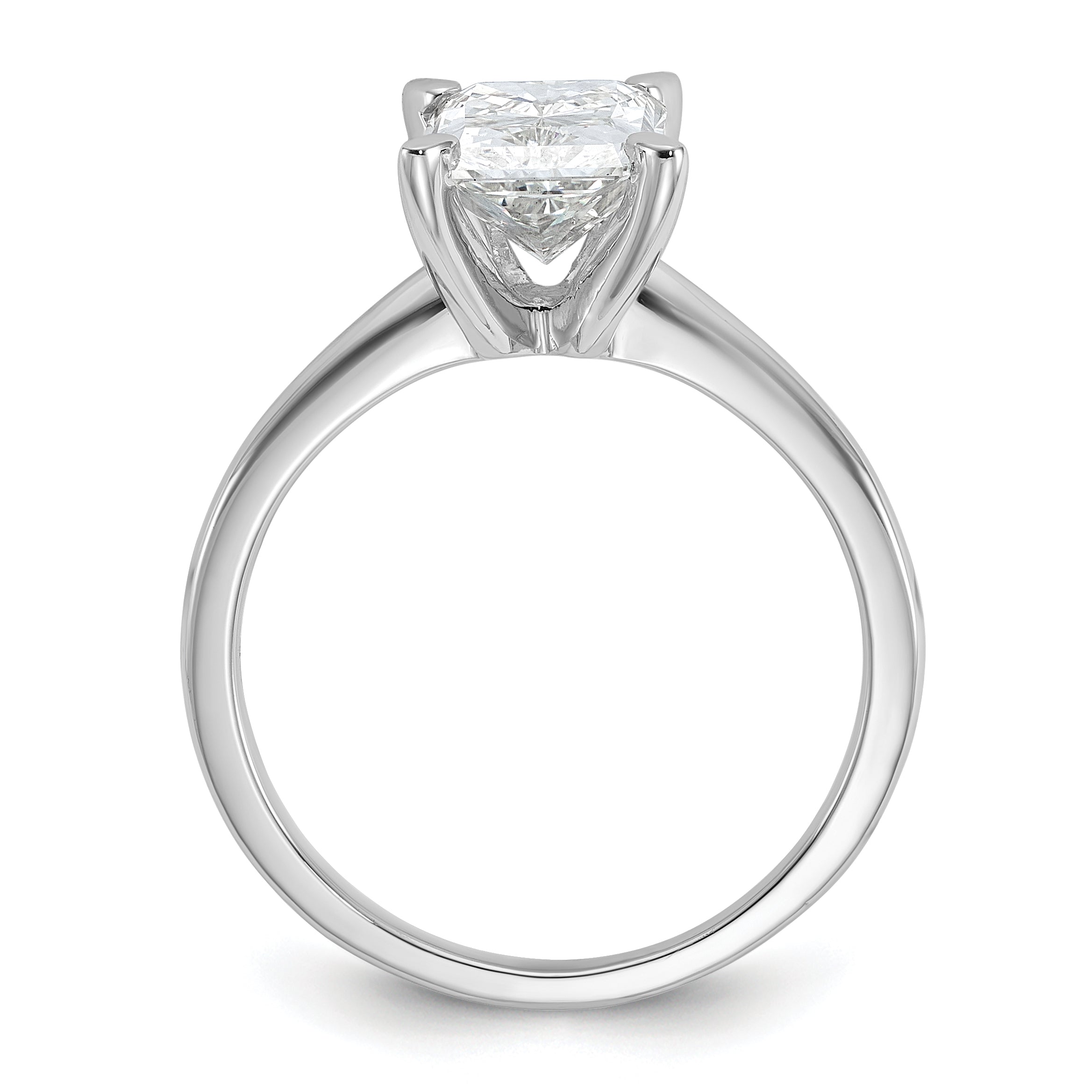 14k White Gold 2 1/4 carat Certified Lab Grown Diamond VS/SI+ G+ Radiant Solitare Complete Engagement Ring