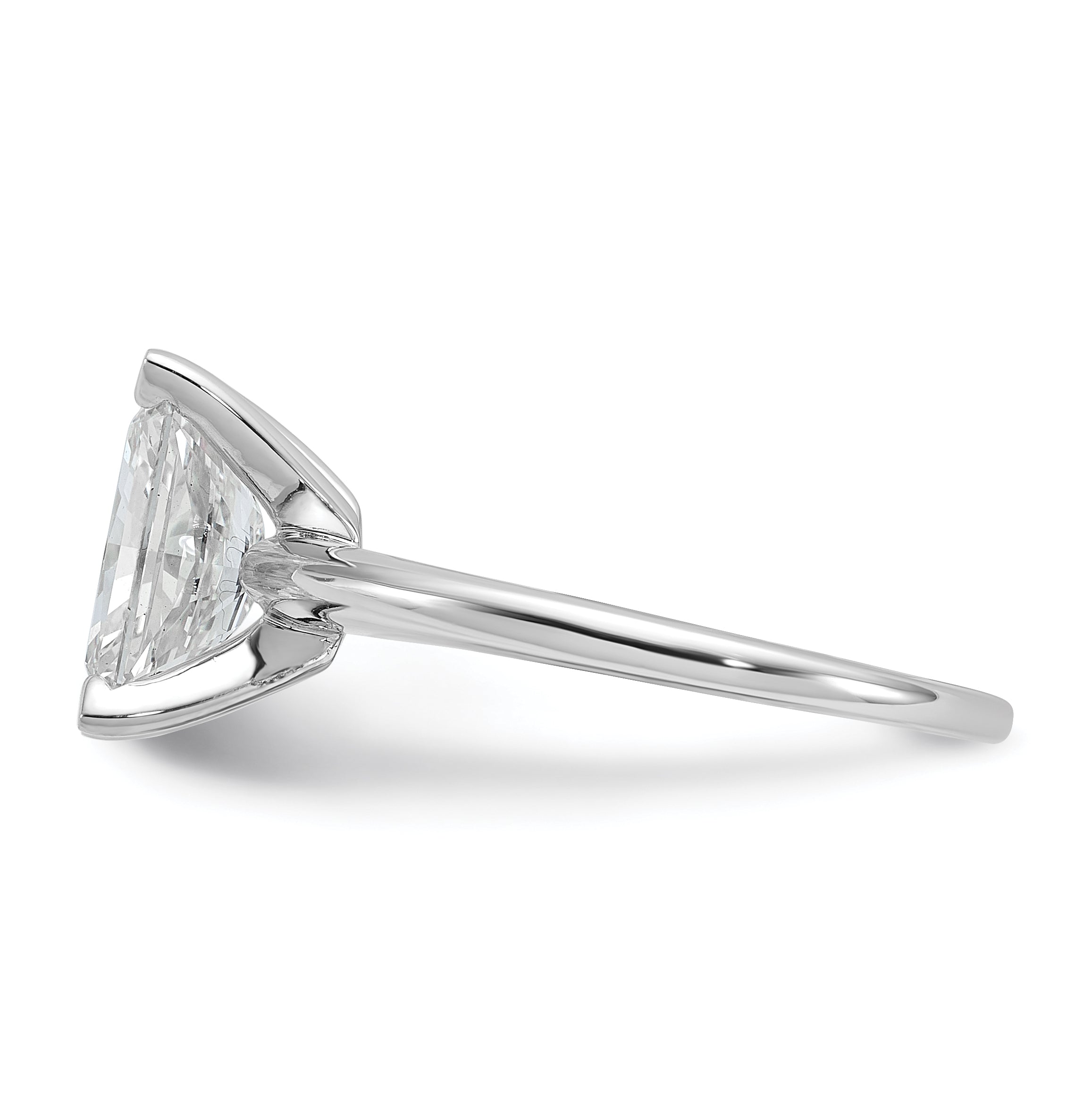 14k White Gold 2 1/4 carat Certified Lab Grown Diamond VS/SI+ G+ Radiant Solitare Complete Engagement Ring