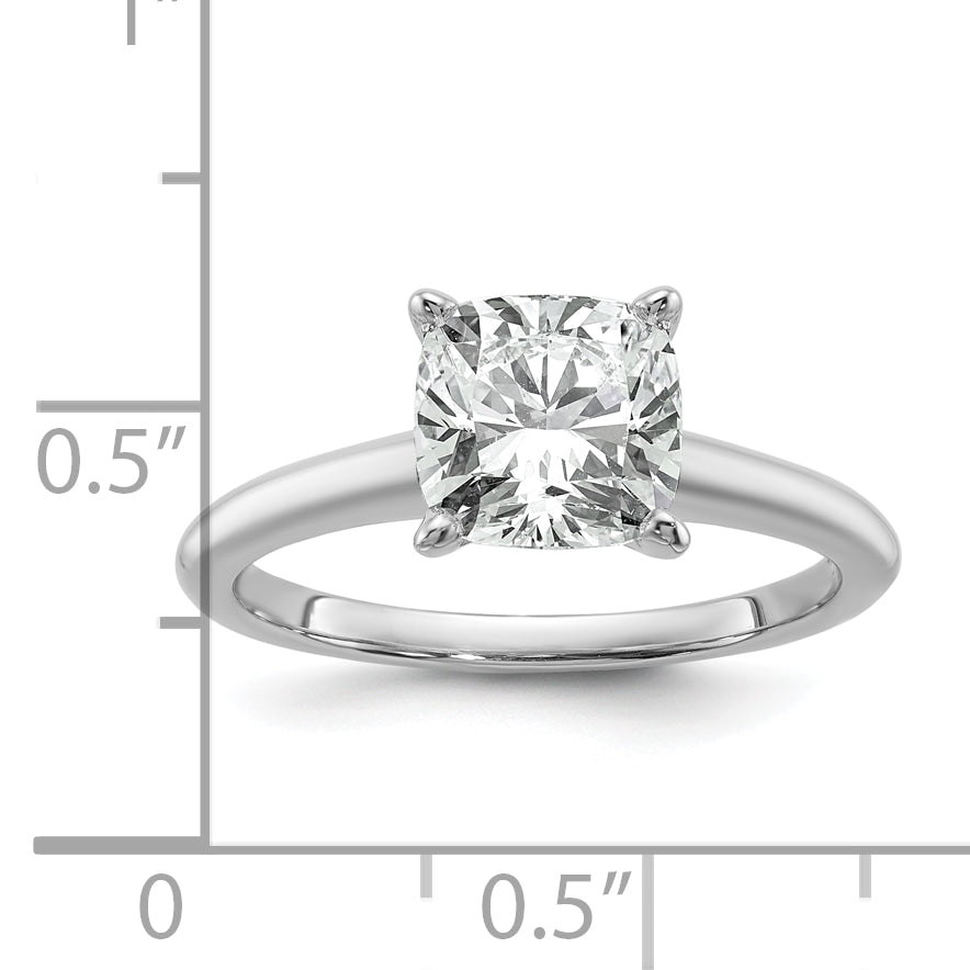 14k Two-tone 3 carat Certified Lab Grown Diamond VS+ F+ Cushion Complete Solitare Engagement Ring
