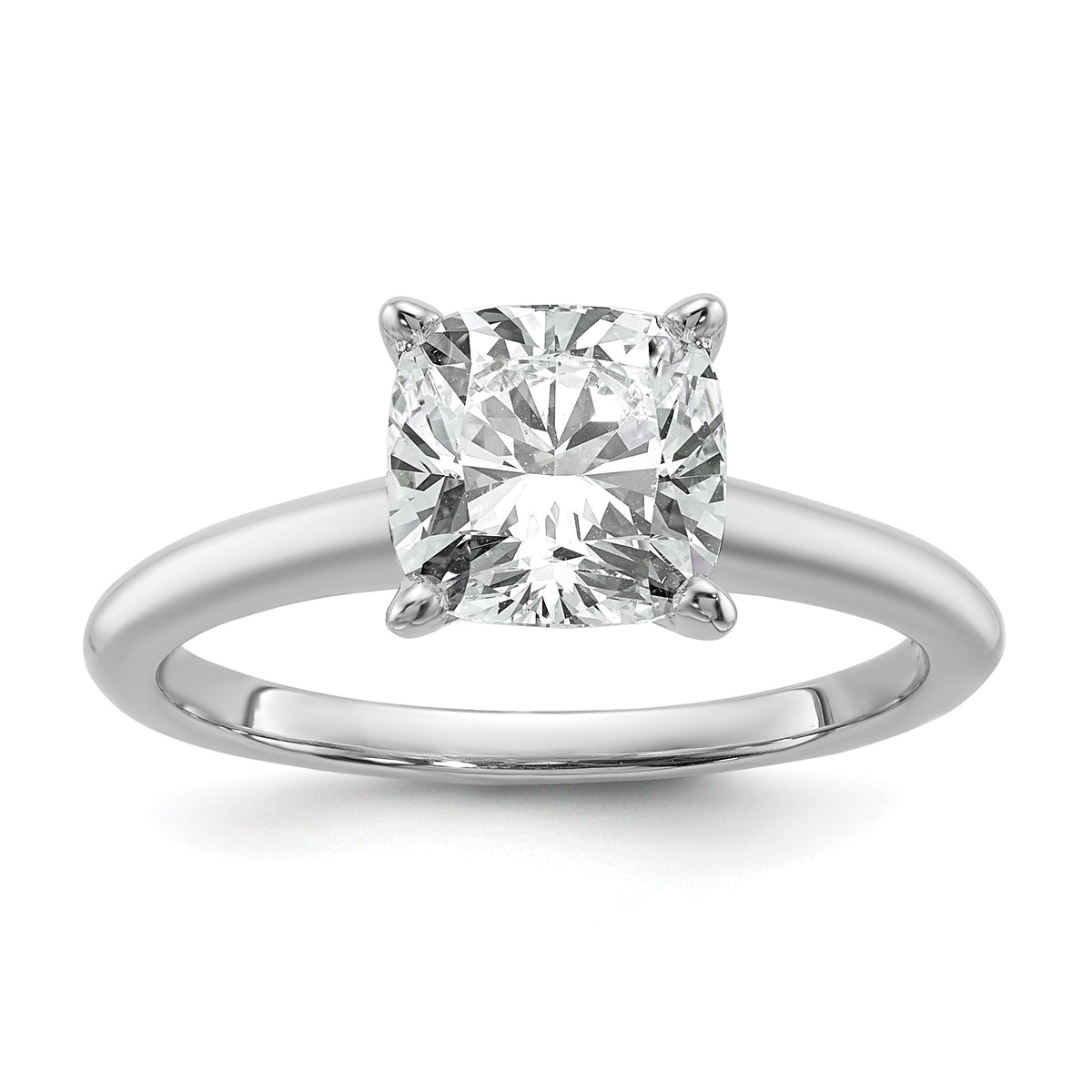 14k Two-tone 3 carat Lab Grown Diamond VS+ F+ Cushion Complete Solitare Engagement Ring