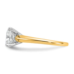 14k Two-tone 2 1/2 carat Lab Grown Diamond VS/SI+ G+ Cushion Complete Solitare Engagement Ring