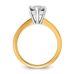 14k Two-tone 2 1/2 carat Lab Grown Diamond VS/SI+ G+ Marquise Solitare Complete Engagement Ring